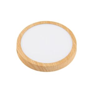 Plafón Lampara LED Forest redondo 18 W, color madera - frío