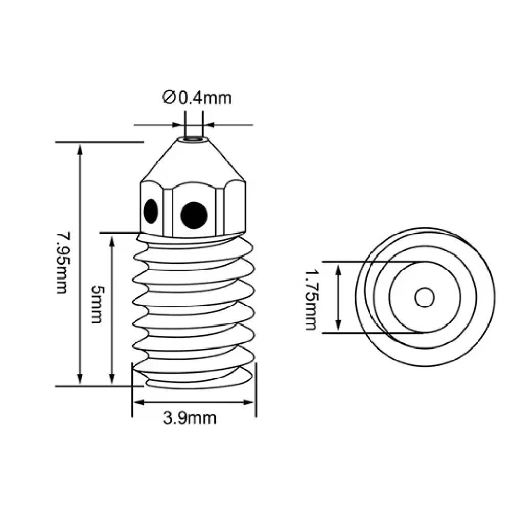 Pico 0.8mm NOZZLE bronce Bambu Lab A1 - A1 mini 32807 C8 - Imagen 2