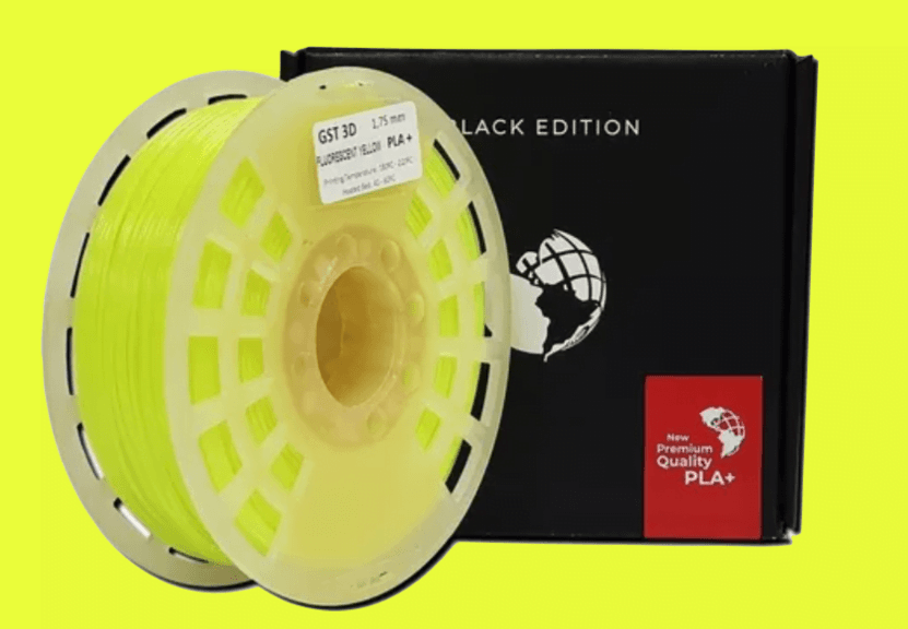 AMARILLO FLUO GST CON CAJA PLA Filamento 3D 1.75 1KG