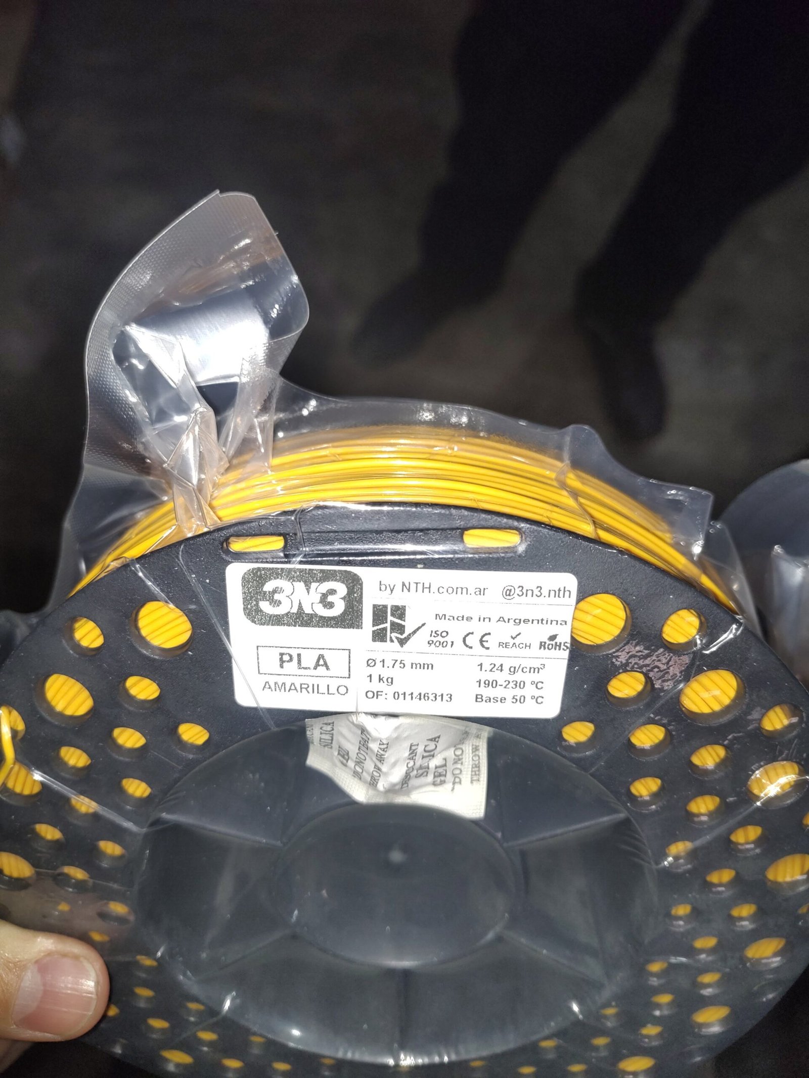 AMARILLO PLA 3N3 FILAMENTO 3D 1.75MM 1KG 3N3PLAKILO - Imagen 2