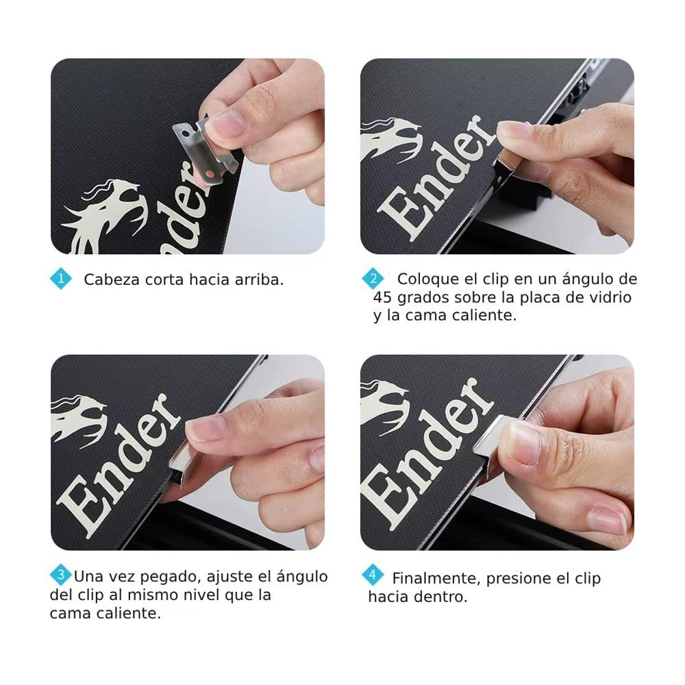 32942 Clips x 1 para cama de vidrio Ender 3/5 - CR10 - Imagen 2