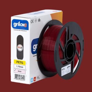 ROJO CLEAR PETG GRILON FILAMENTO 3D 1.75MM 1KG M77IRJ175CJ