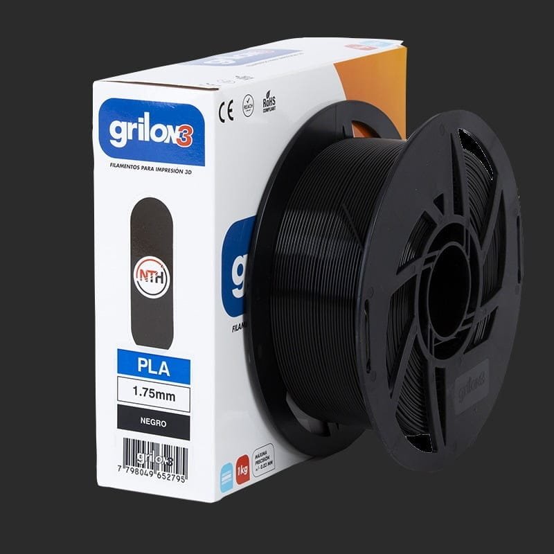 NEGRO PLA GRILON FILAMENTO 3D 1.75MM 1KG M10ING175CJ